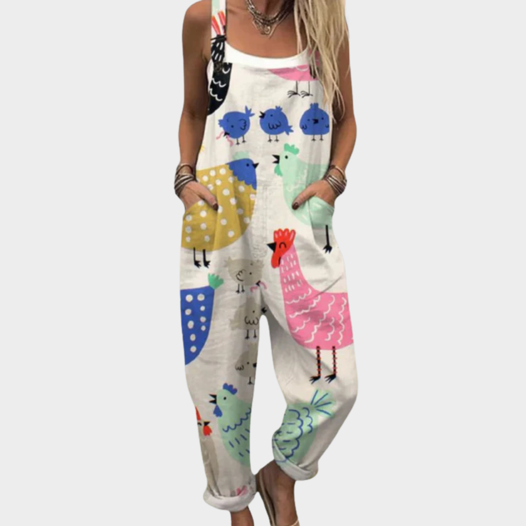 Women's Printed Comfortable Dungarees – Season Favourite