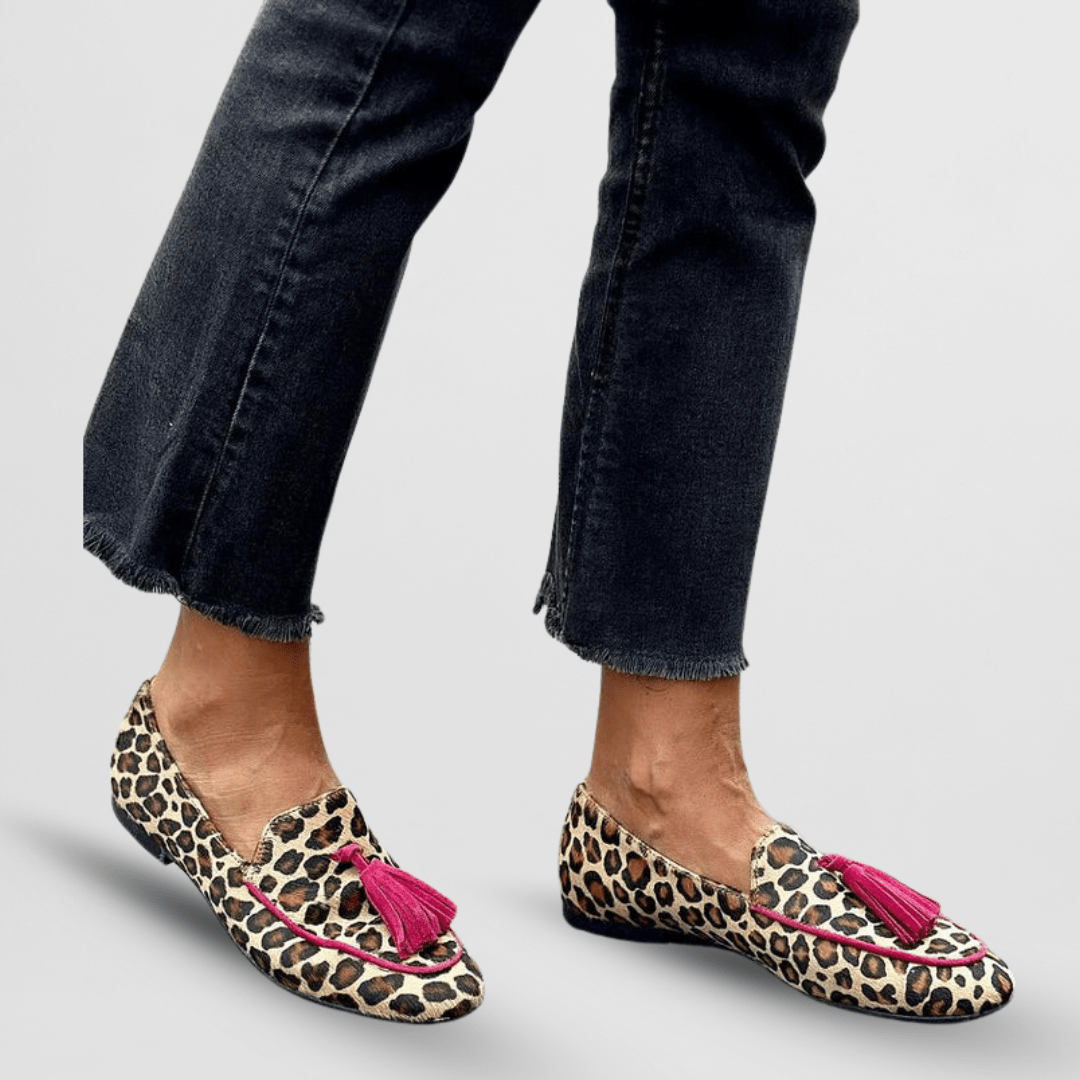 Women's Printed Warm Loafers – Non-Slip Denim Finish