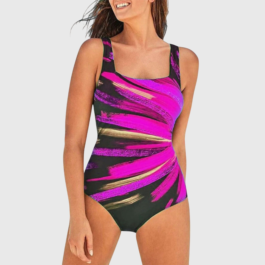 Women's Elegant Comfortable Swimsuit – Beach Timeless Design in Blue & Black