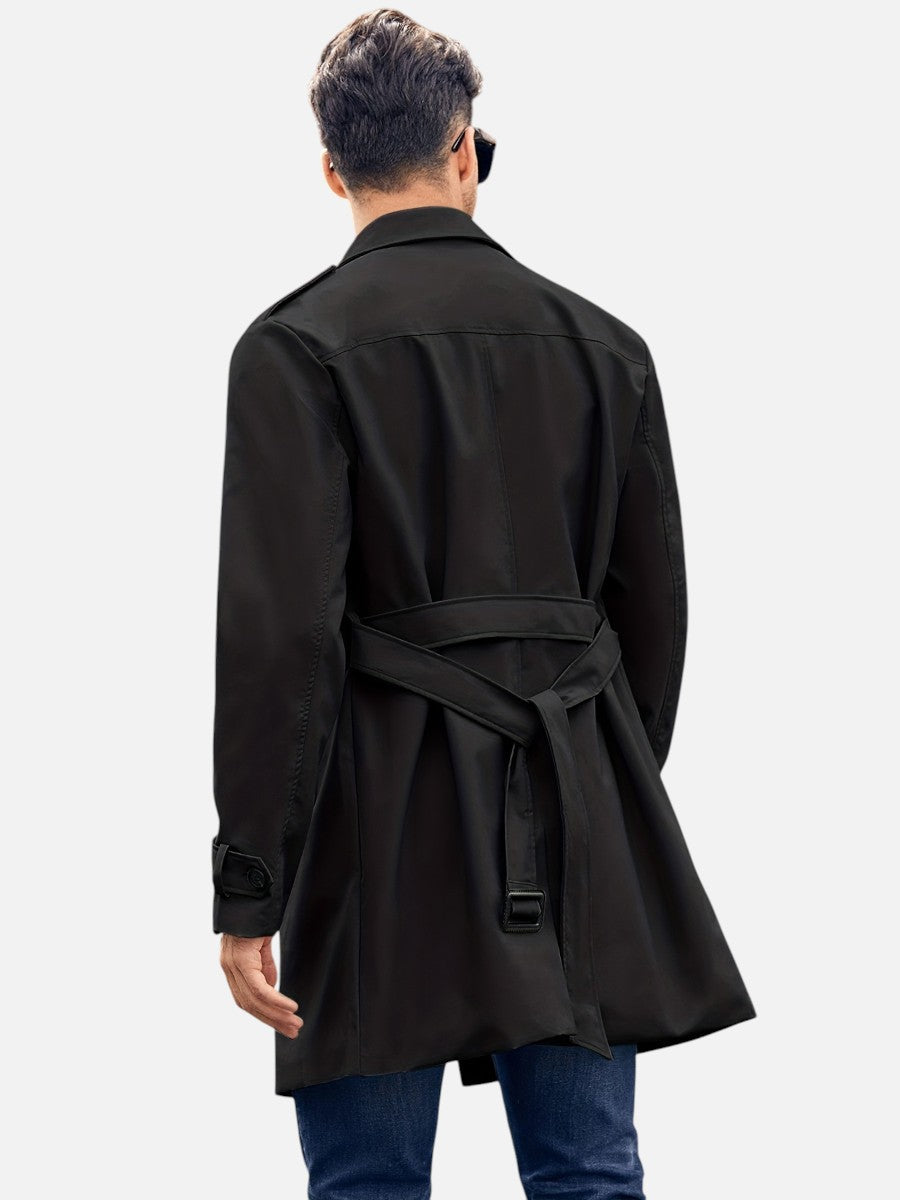 Men’s Tailored Trench Coat – Classic Double-Breasted Style