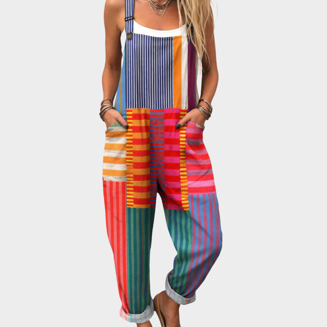 Women's Printed Comfortable Dungarees – Wardrobe Staple in Multicolour