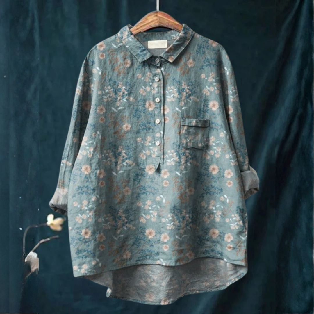 Women's Elegant Flowing Shirt – Print 5
