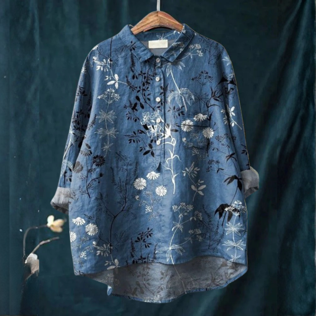 Women's Elegant Flowing Shirt – Print 24