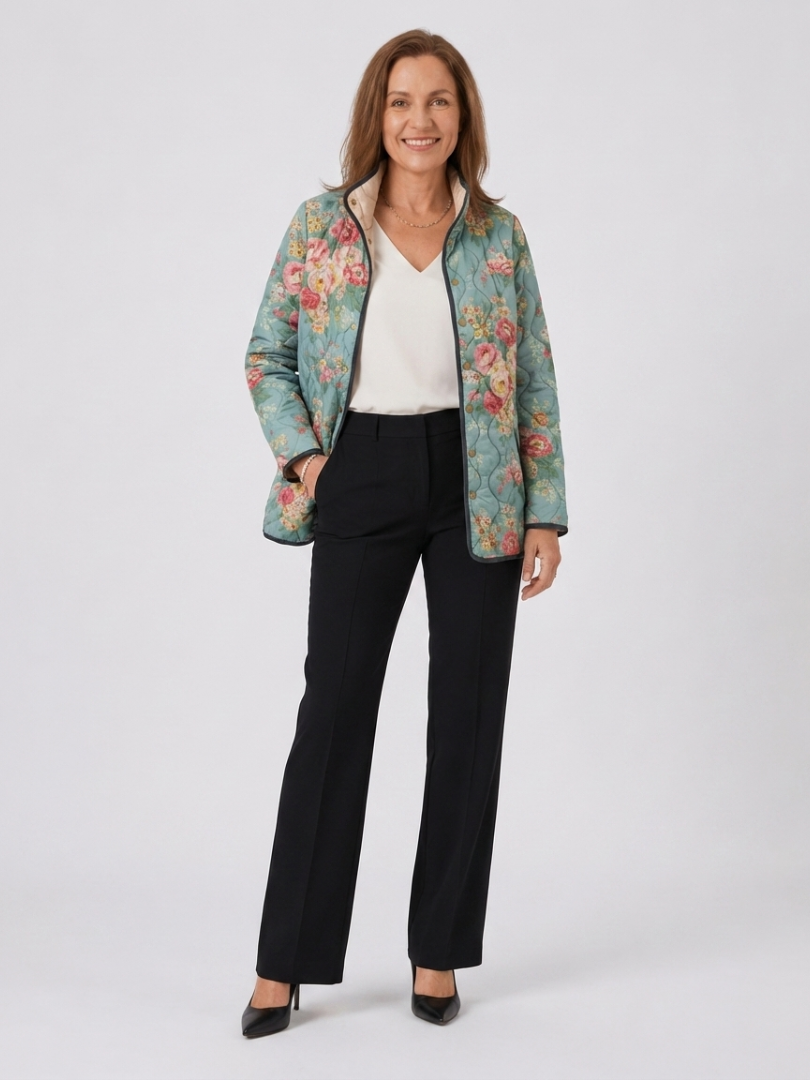Women's Quilted Floral Jacket – Occasion Warm Design