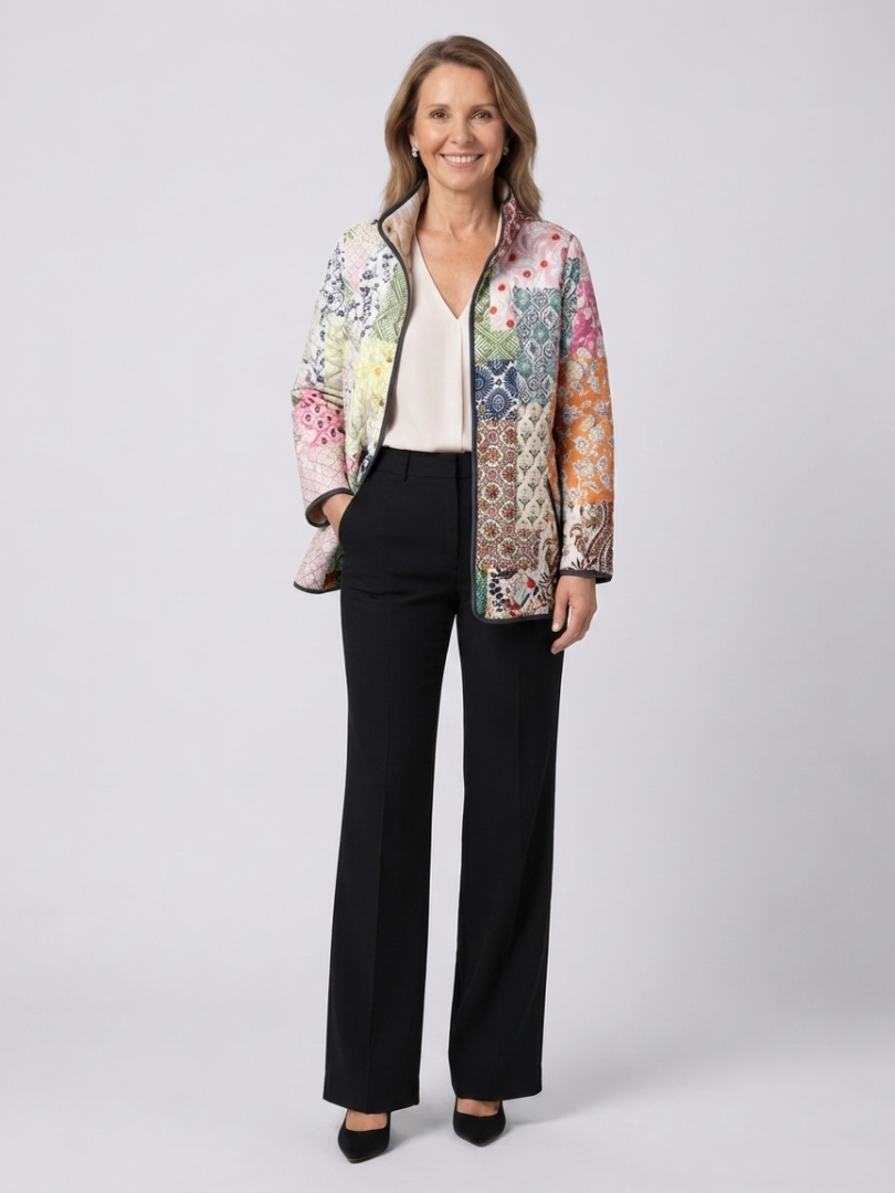 Women's Quilted Bohemian Jacket – Floral Lightweight Design
