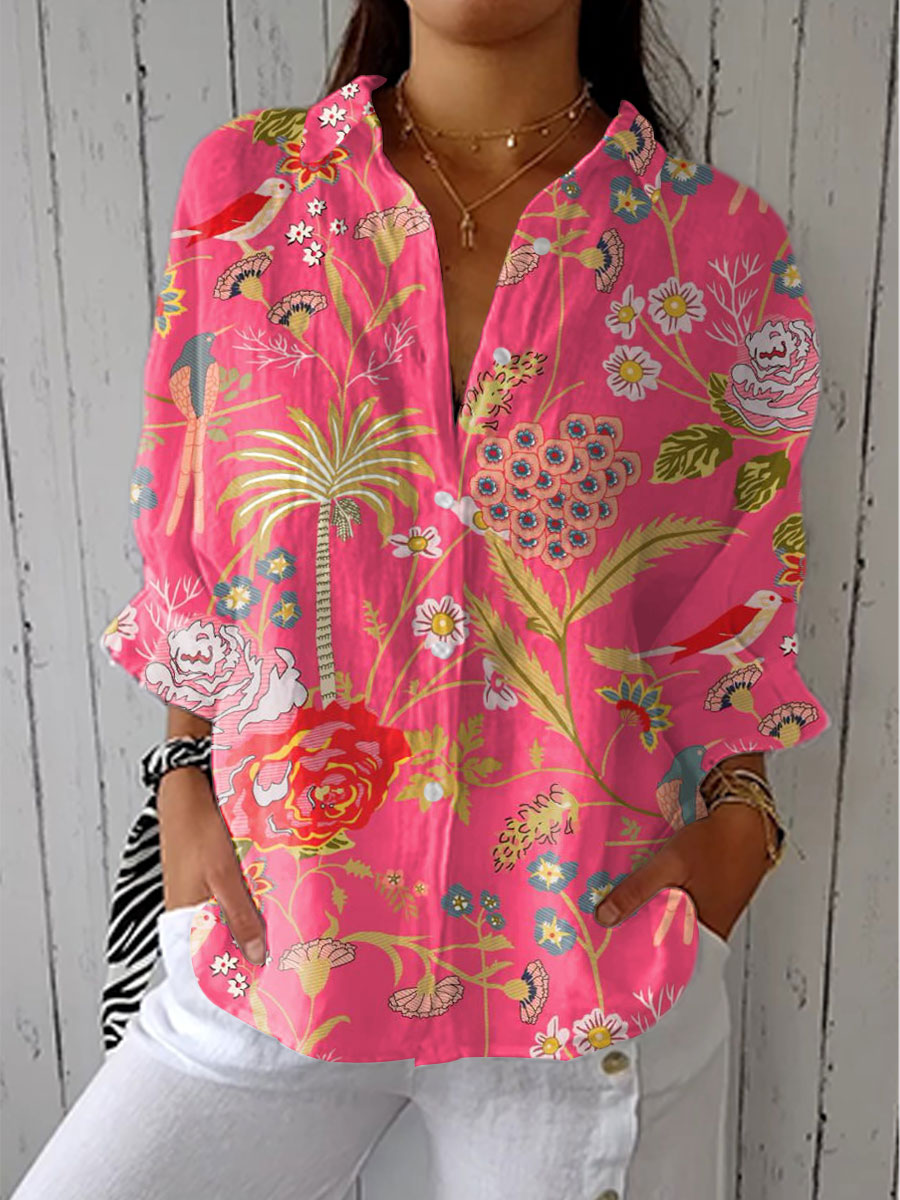 Women's Chic Button-Front Blouse – Spring Breathable Design