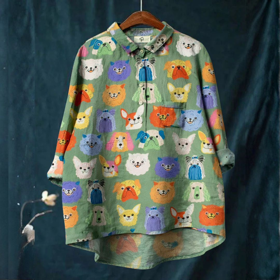 Women's Elegant Flowing Shirt – Print 7
