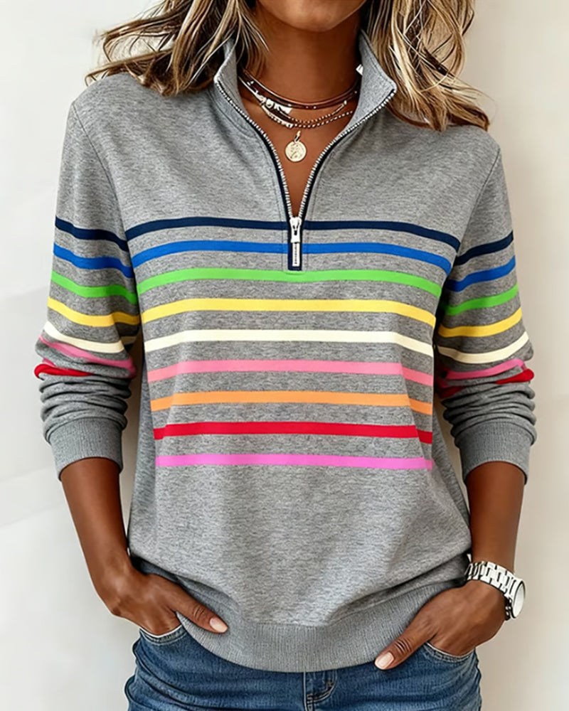 Women's Relaxed Comfortable Jumper – Occasion Striped Design