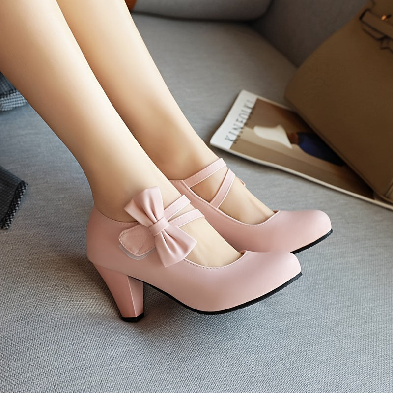 Women's Comfortable Timeless Court Shoes – Heeled Square Toe Finish