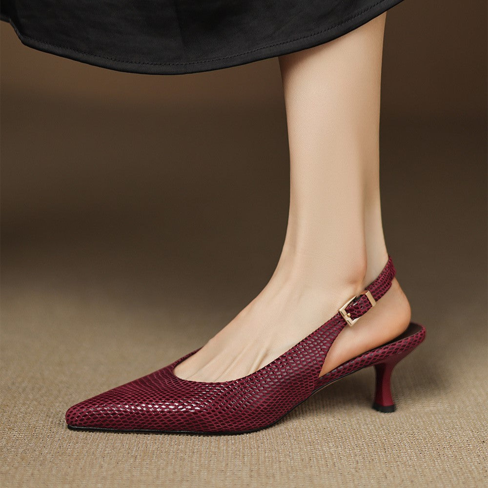 Women's Heeled Leather Court Shoes – Flexible Finish