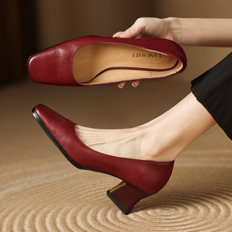 Women's Square Toe Heeled Court Shoes – Occasion Classic Finish