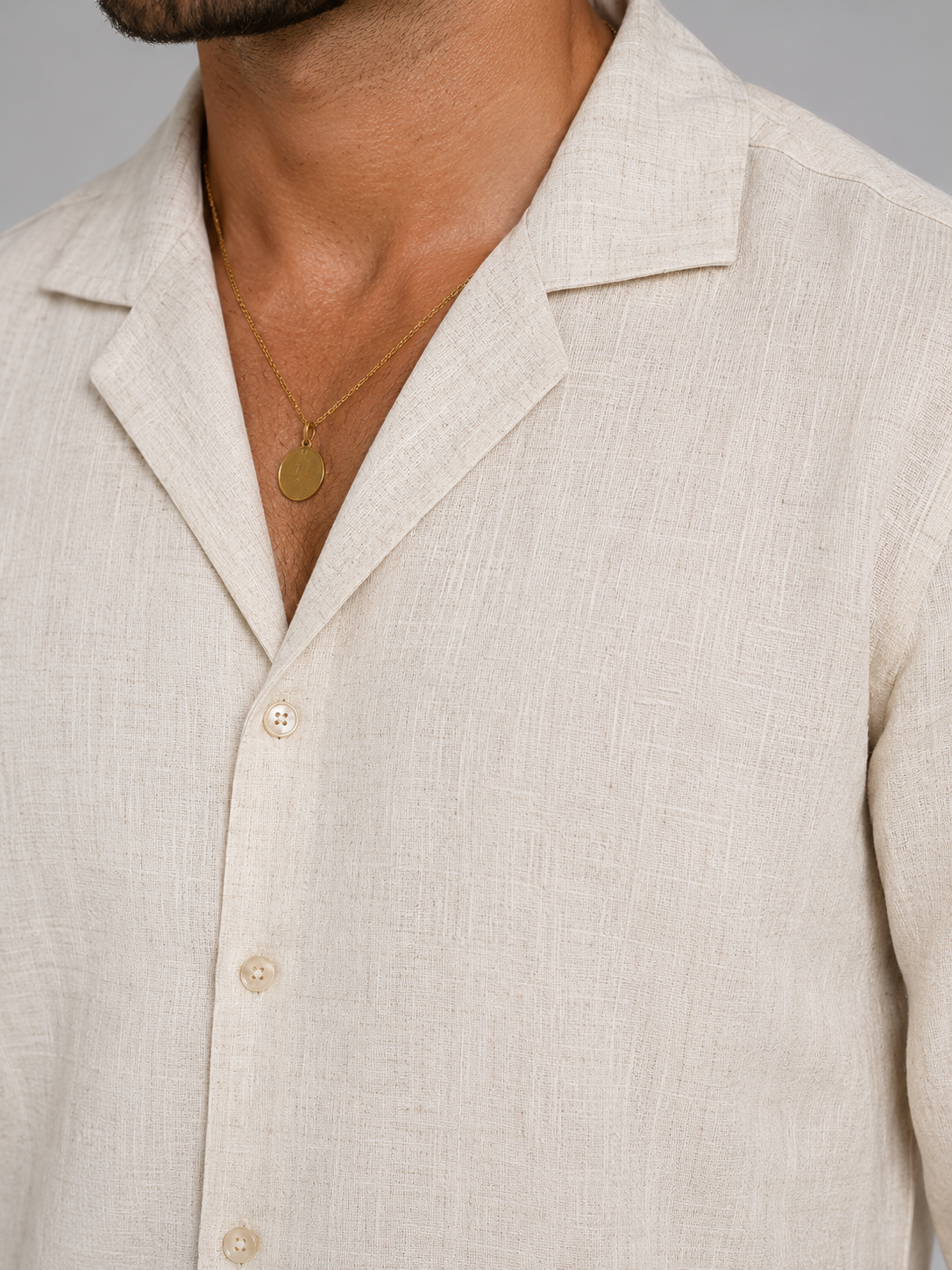 Men’s Linen Style Shirt & Trousers Set – Relaxed Tailored Fit