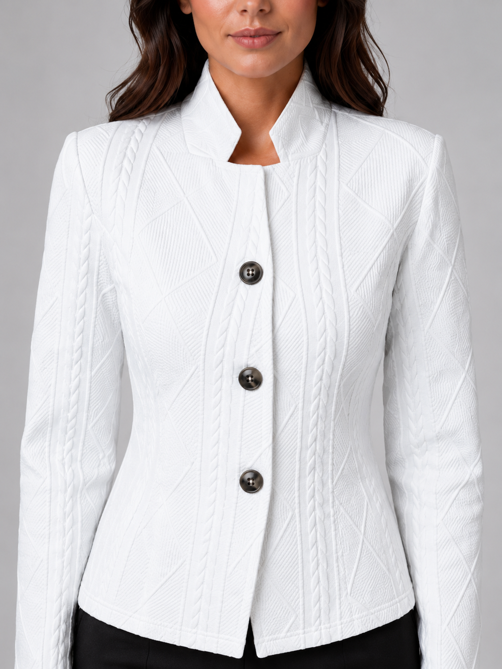 Women's Textured Tailored Blazer – Structured Fit Jacket