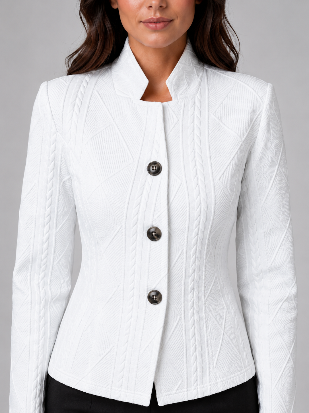 Women's Textured Tailored Blazer – Structured Fit Jacket