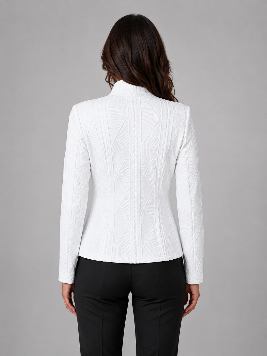 Women's Textured Tailored Blazer – Structured Fit Jacket
