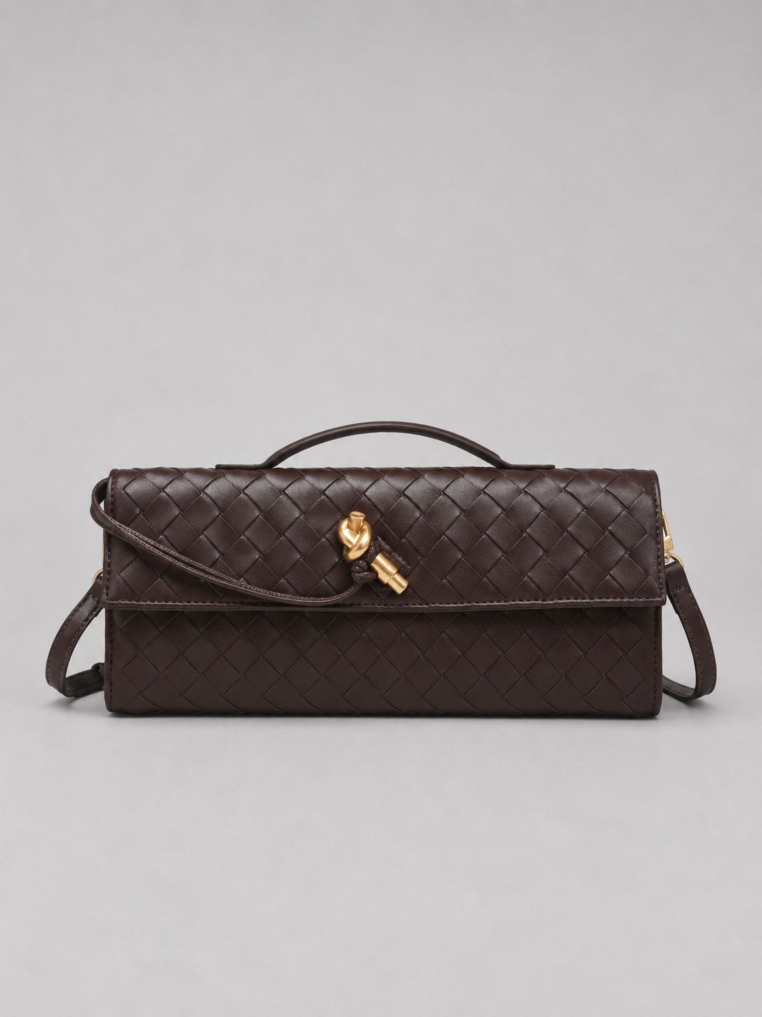 Women’s Woven Leather Look Clutch Bag – Timeless Elegant Design