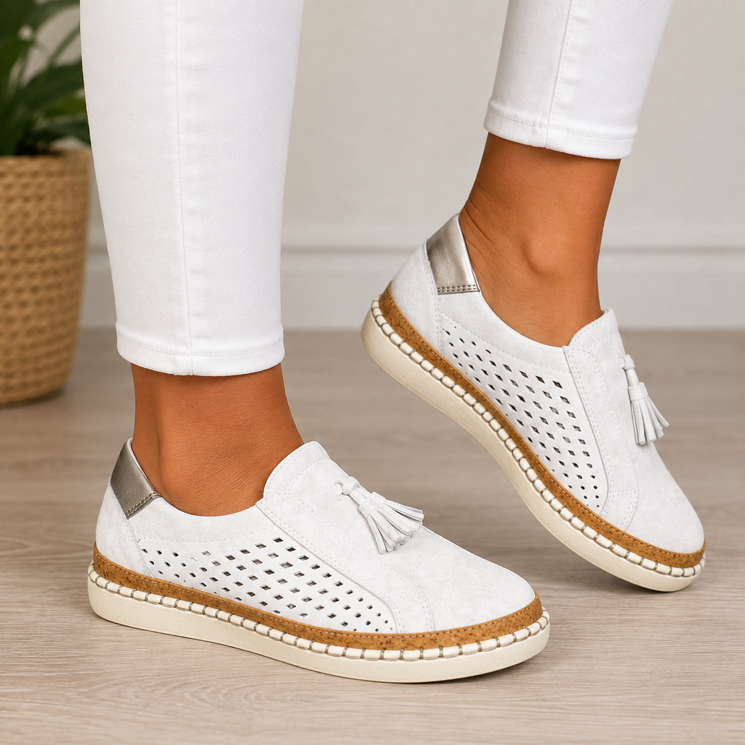 Women's Summer Suede Loafers – Padded Lace-Up Finish