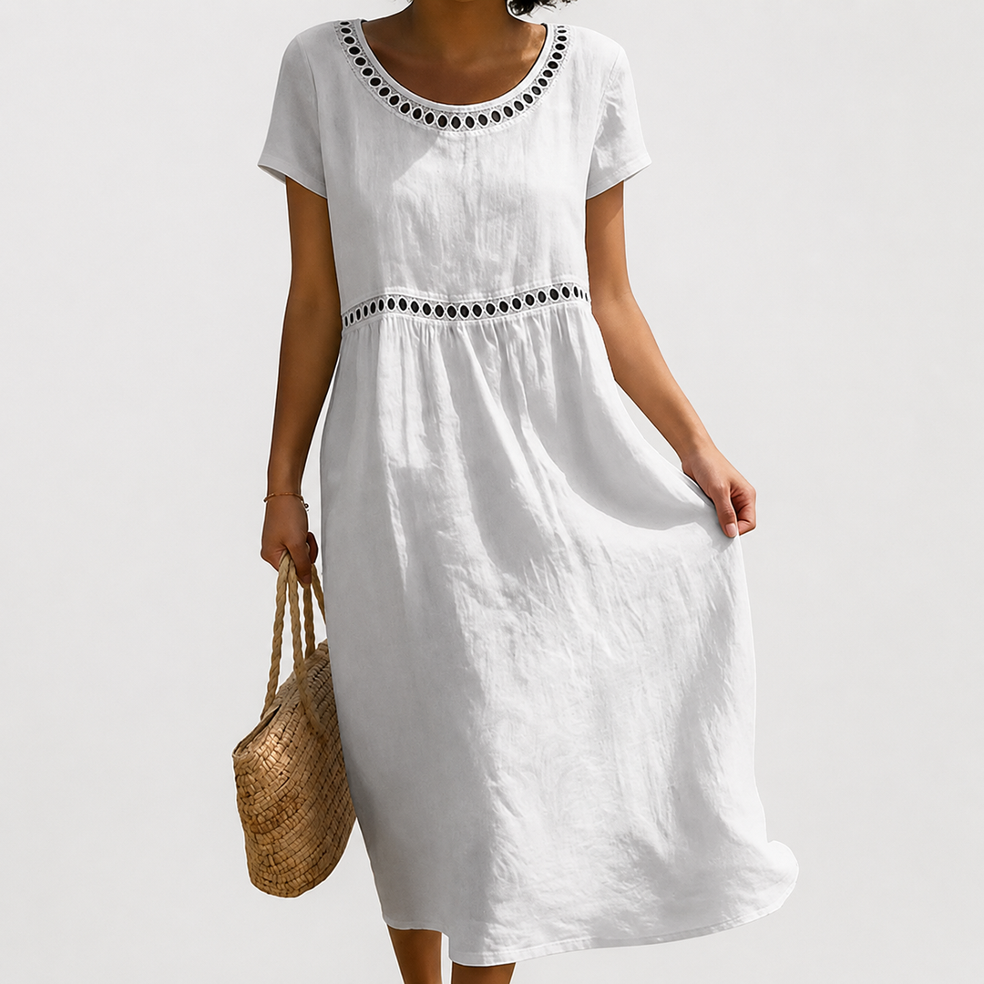 Women's Embroidered Flowing Dress – Elegant Refined Style