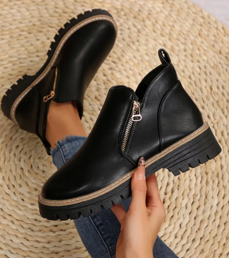 Women's Elegant Printed Ankle Boots – Classic Comfortable Finish