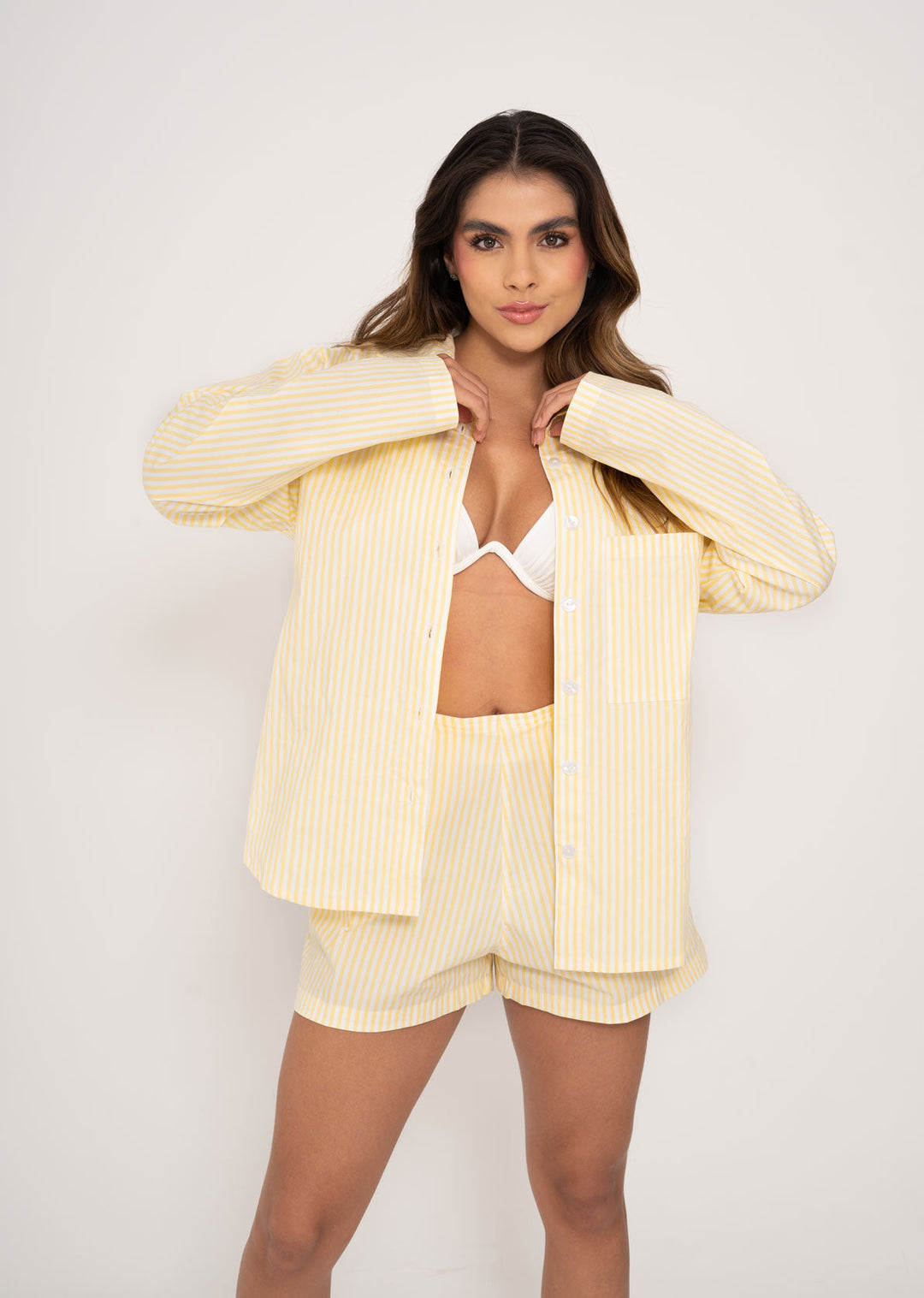 Women's Striped Elegant Two-Piece Set – Flowing Lightweight Design