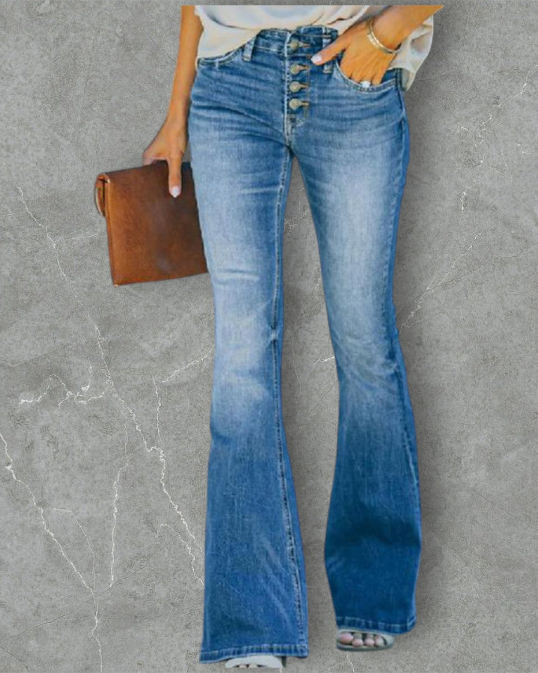 Women's Denim A-Line Jeans – Elegant Spring Design