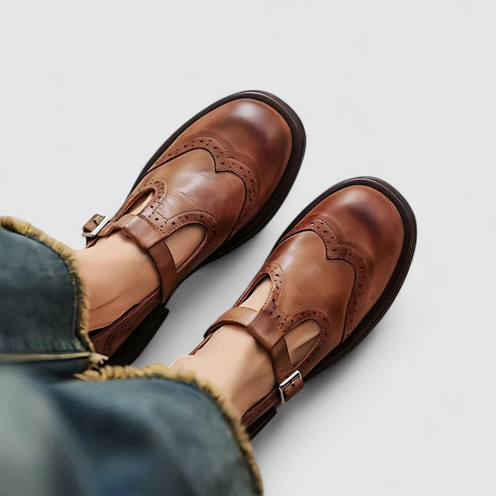 Men's Denim Buckle Ballet Flats – Breathable Heeled Finish