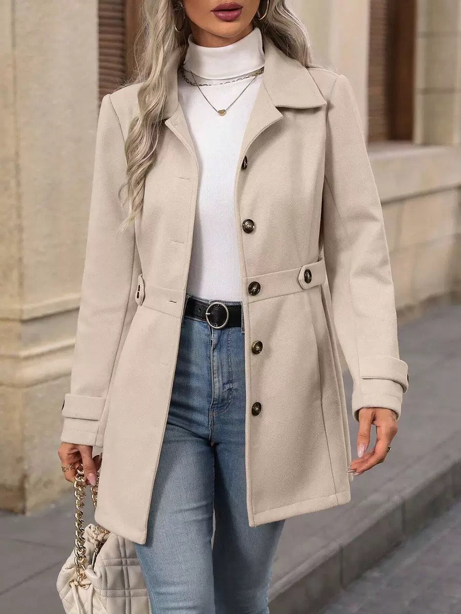 Women's Belted Elegant Coat – Warm Summer Design