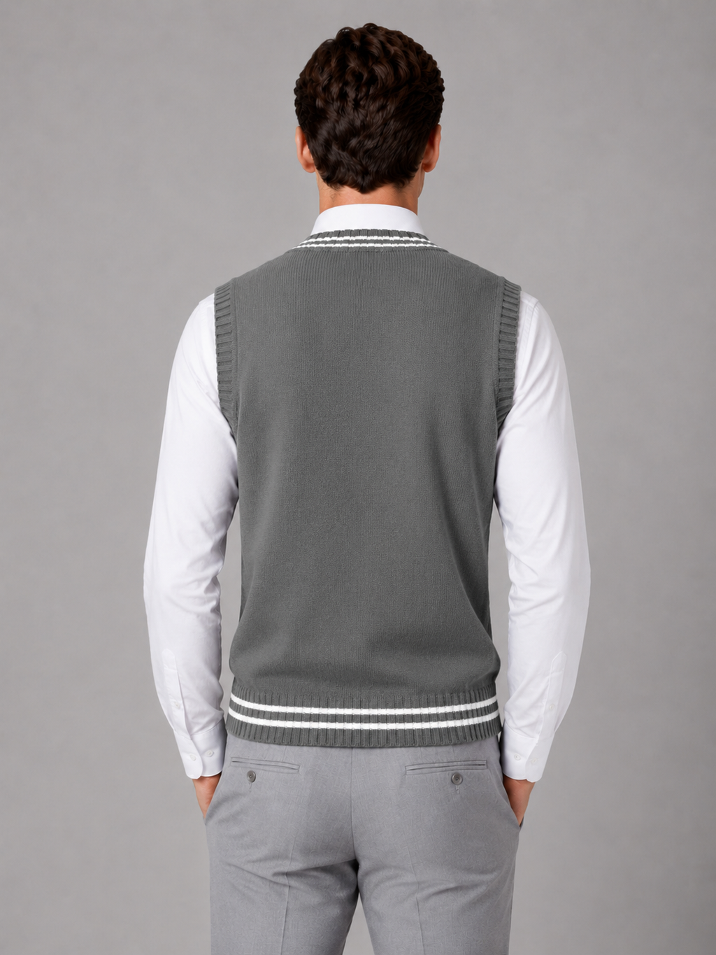 Men’s Cable Knit V-Neck Sweater Vest – Classic Sleeveless Knitted Tank Top