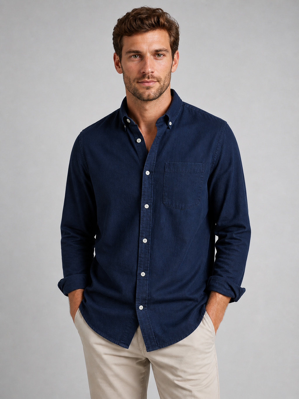Men’s Casual Button-Down Shirt – Relaxed Everyday Fit