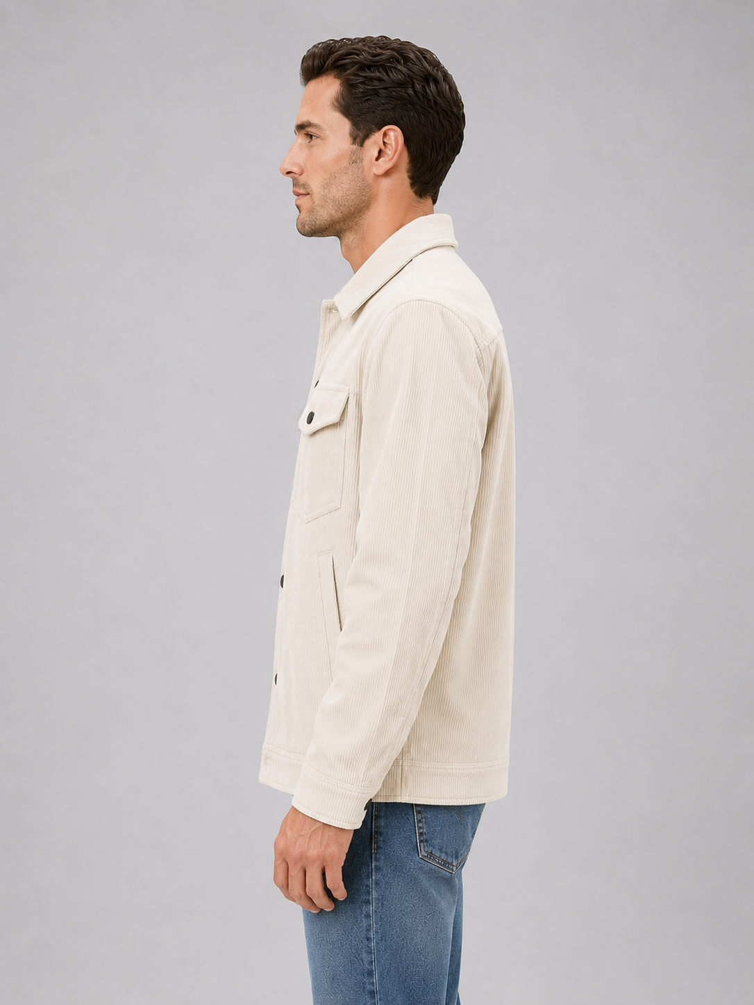 Men's Corduroy Overshirt – Cotton Button Up Shirt Jacket