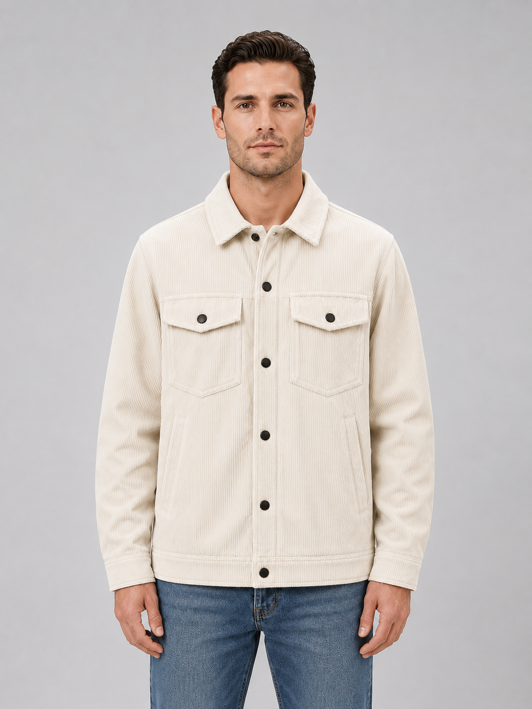 Men's Corduroy Overshirt – Cotton Button Up Shirt Jacket
