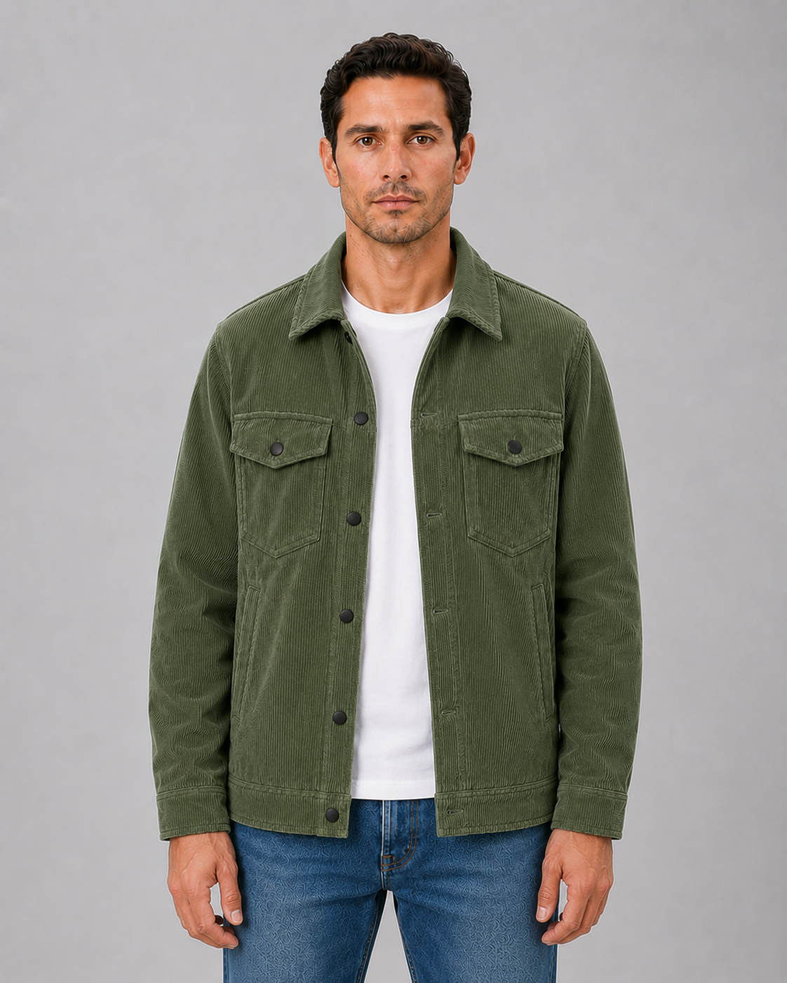 Men's Corduroy Overshirt – Cotton Button Up Shirt Jacket