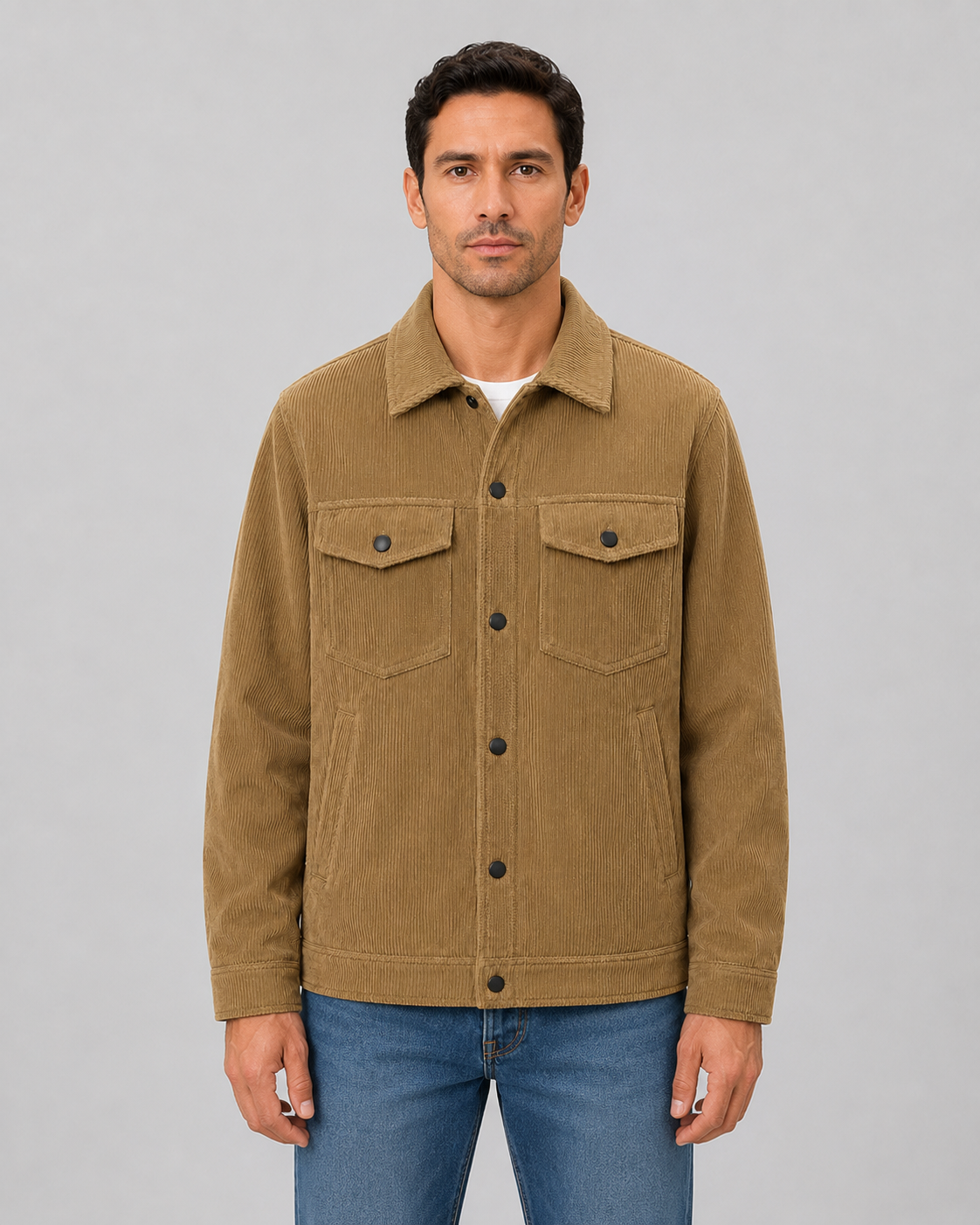 Men's Corduroy Overshirt – Cotton Button Up Shirt Jacket