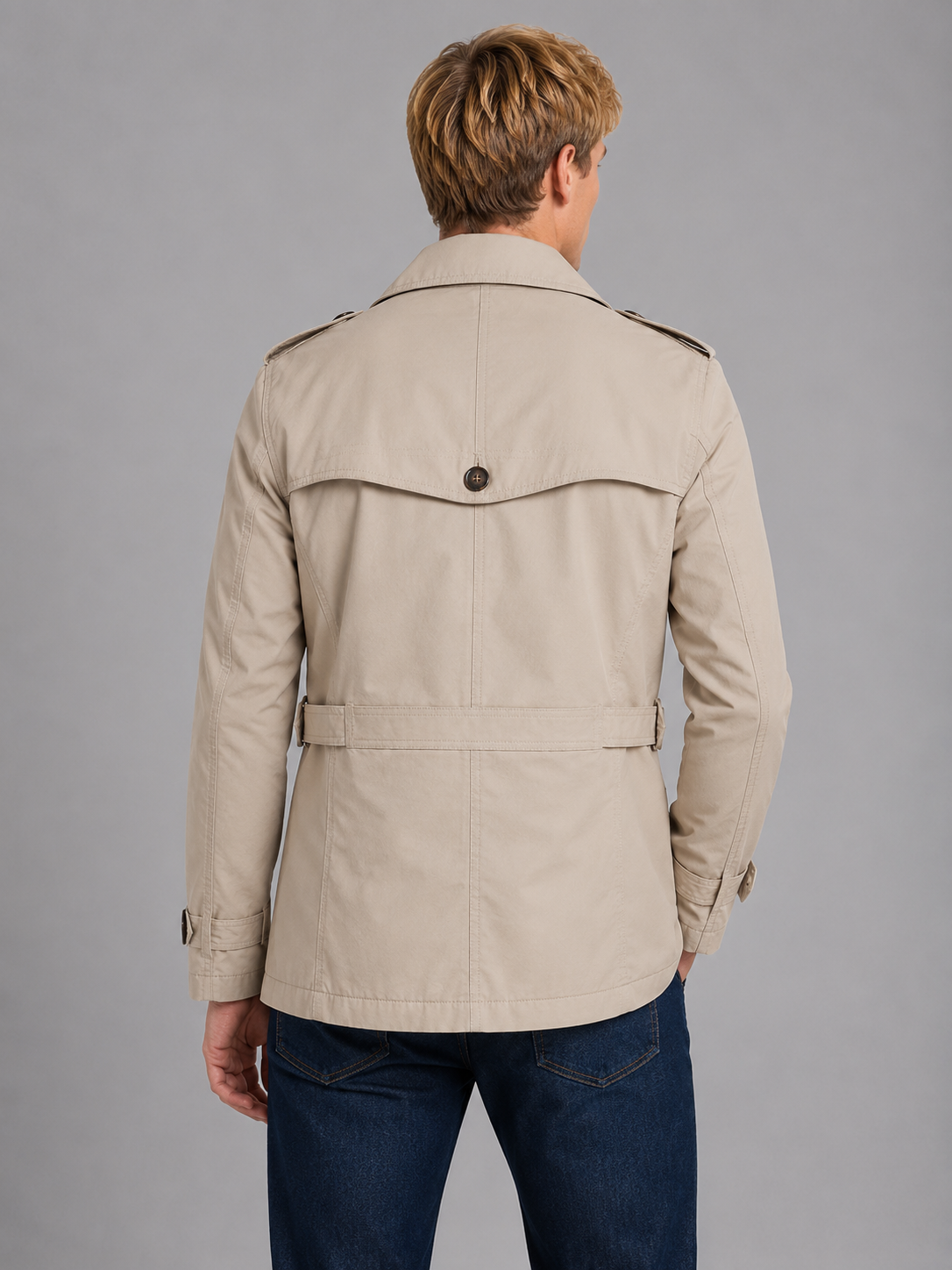 Men's Double Breasted Trench Coat – Classic Belted Overcoat