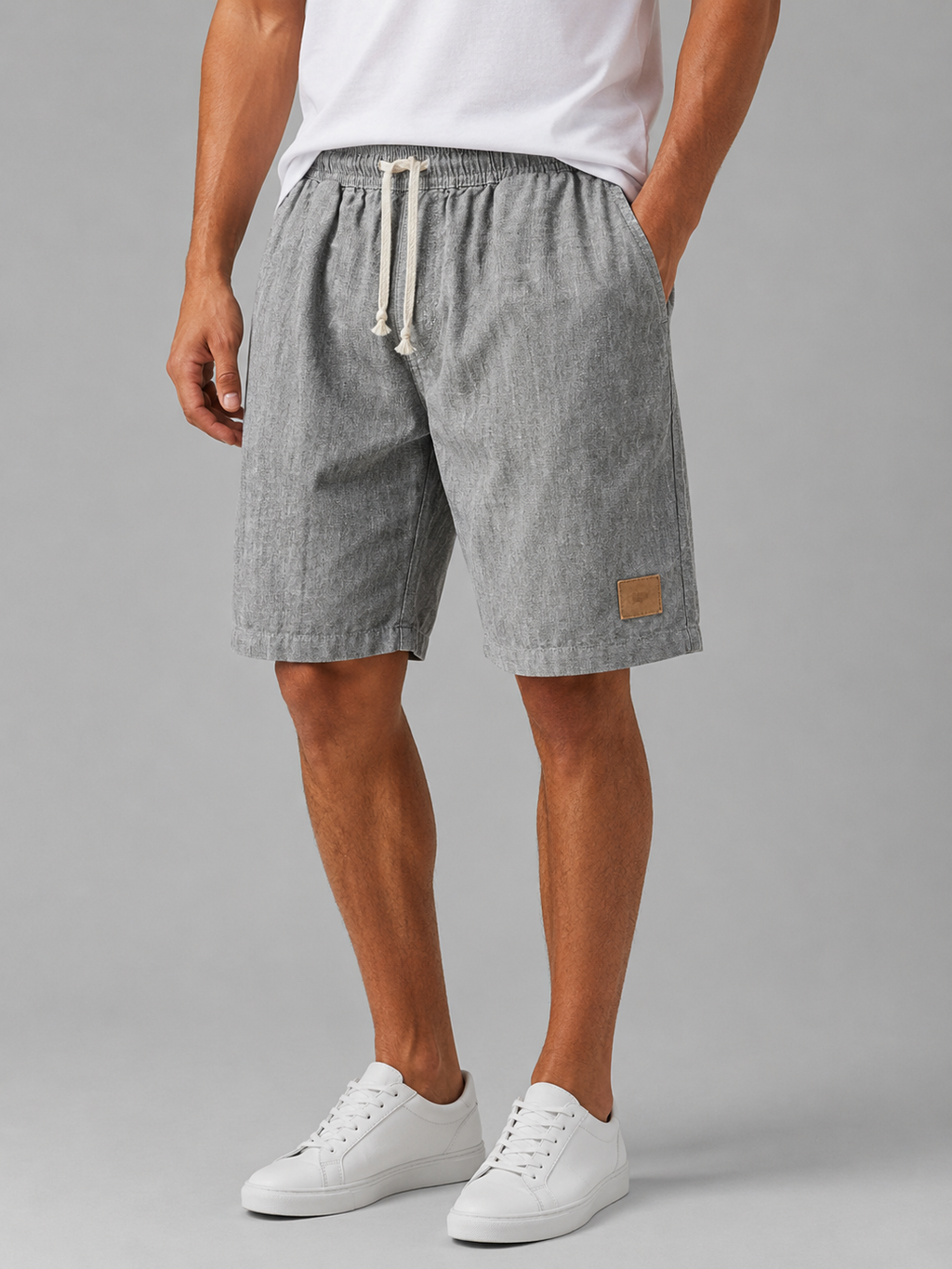 Men’s Linen Look Comfort Shorts – Lightweight Elastic Waist Summer Style