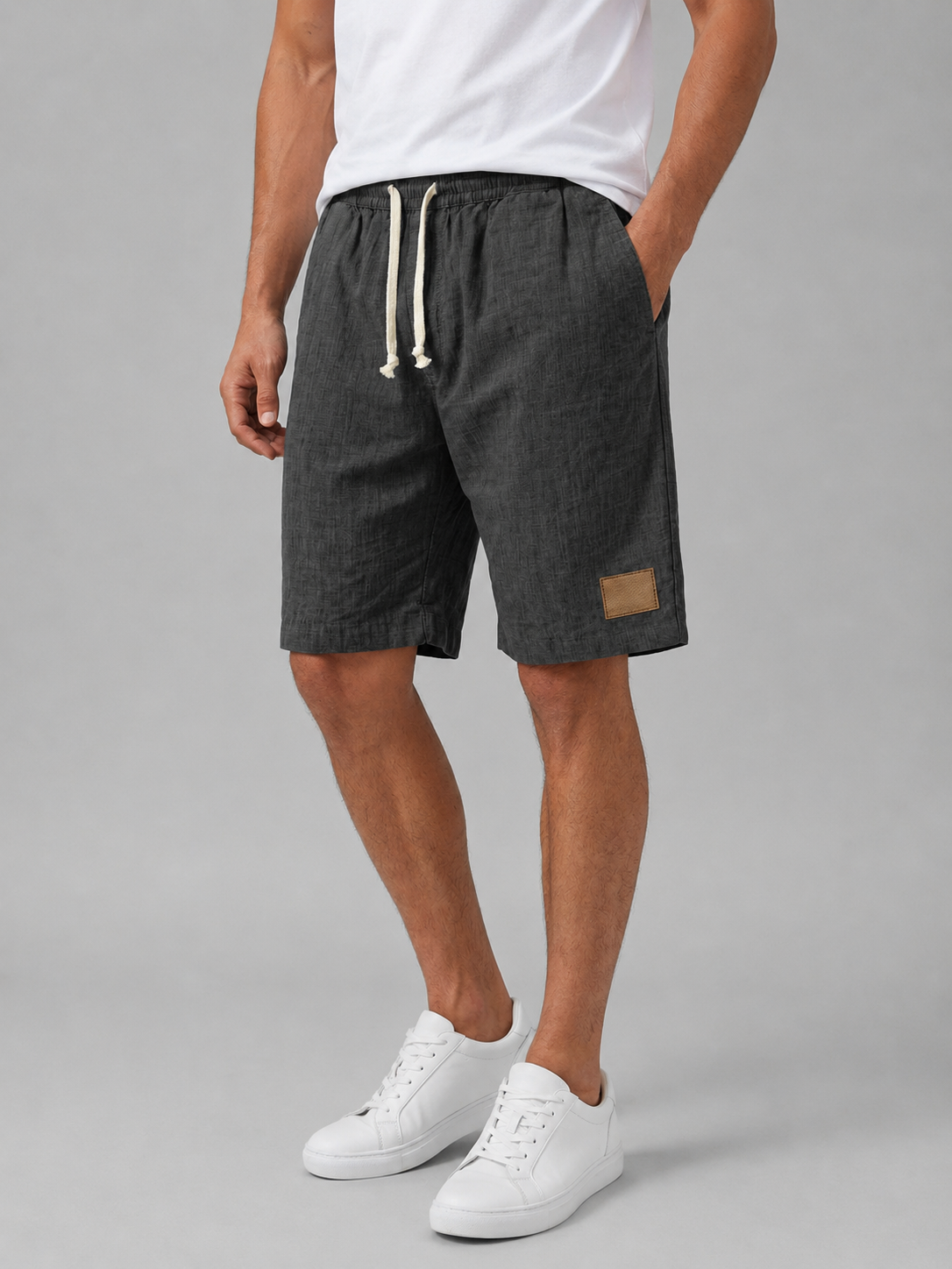 Men’s Linen Look Comfort Shorts – Lightweight Elastic Waist Summer Style