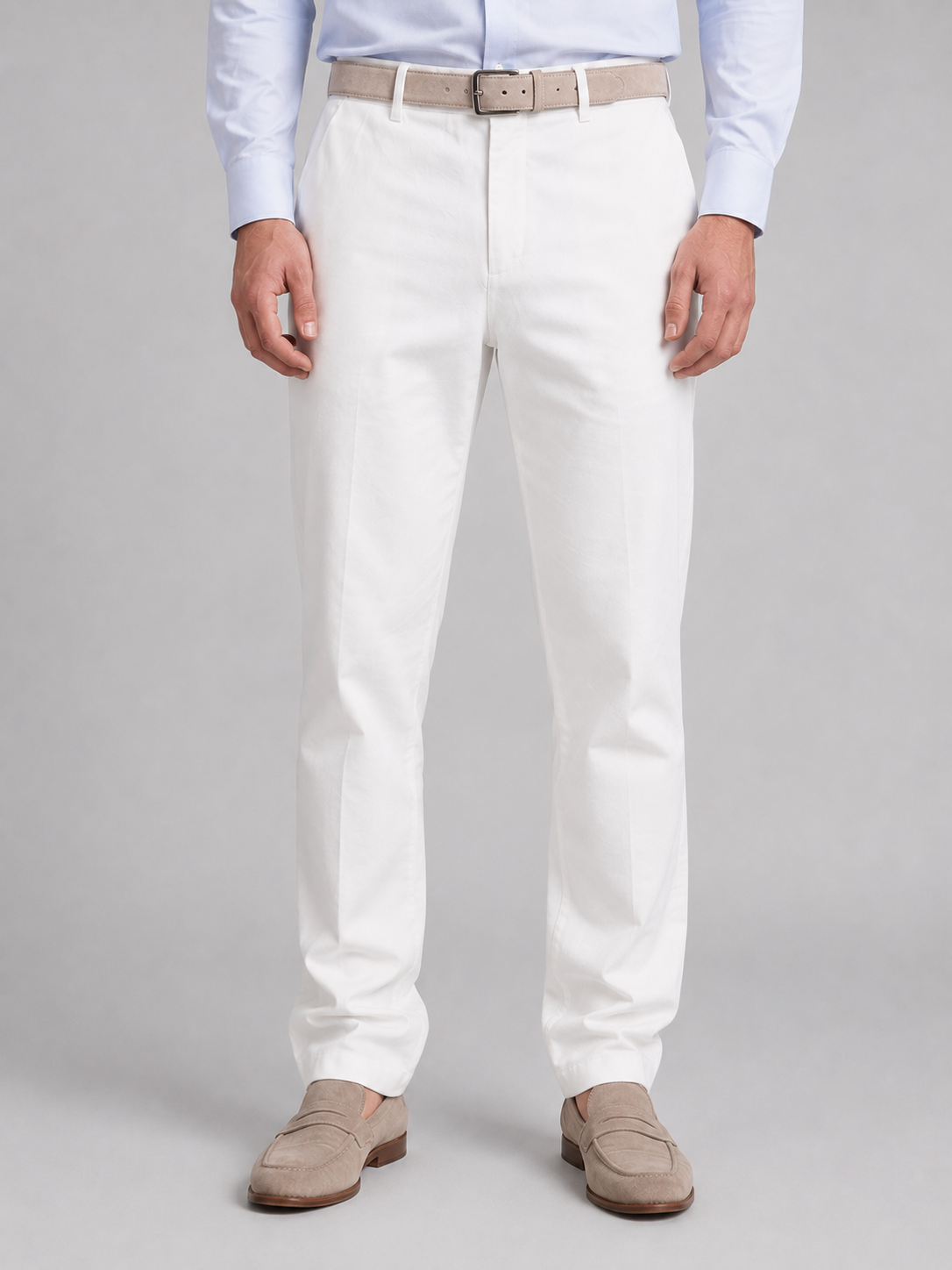 Men's Linen Look Straight Leg Trousers – Smart Relaxed Fit