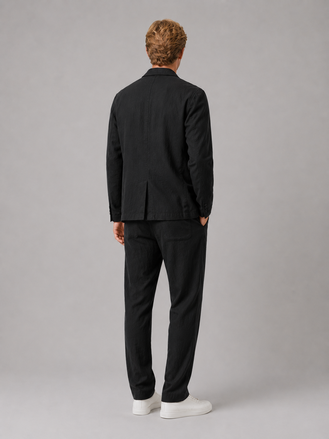 Men's Linen Style Summer Set – Relaxed Blazer & Trousers Suit