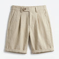 Men’s Pleated Linen Look Shorts – Tailored Summer Fit