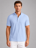Men's Ribbed Henley Shirt – Lightweight Summer Top