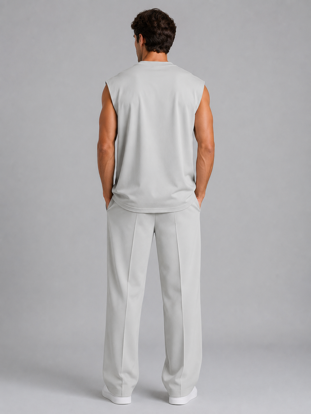 Men's Sleeveless Top & Wide Leg Trouser Co-Ord Set – Relaxed Fit