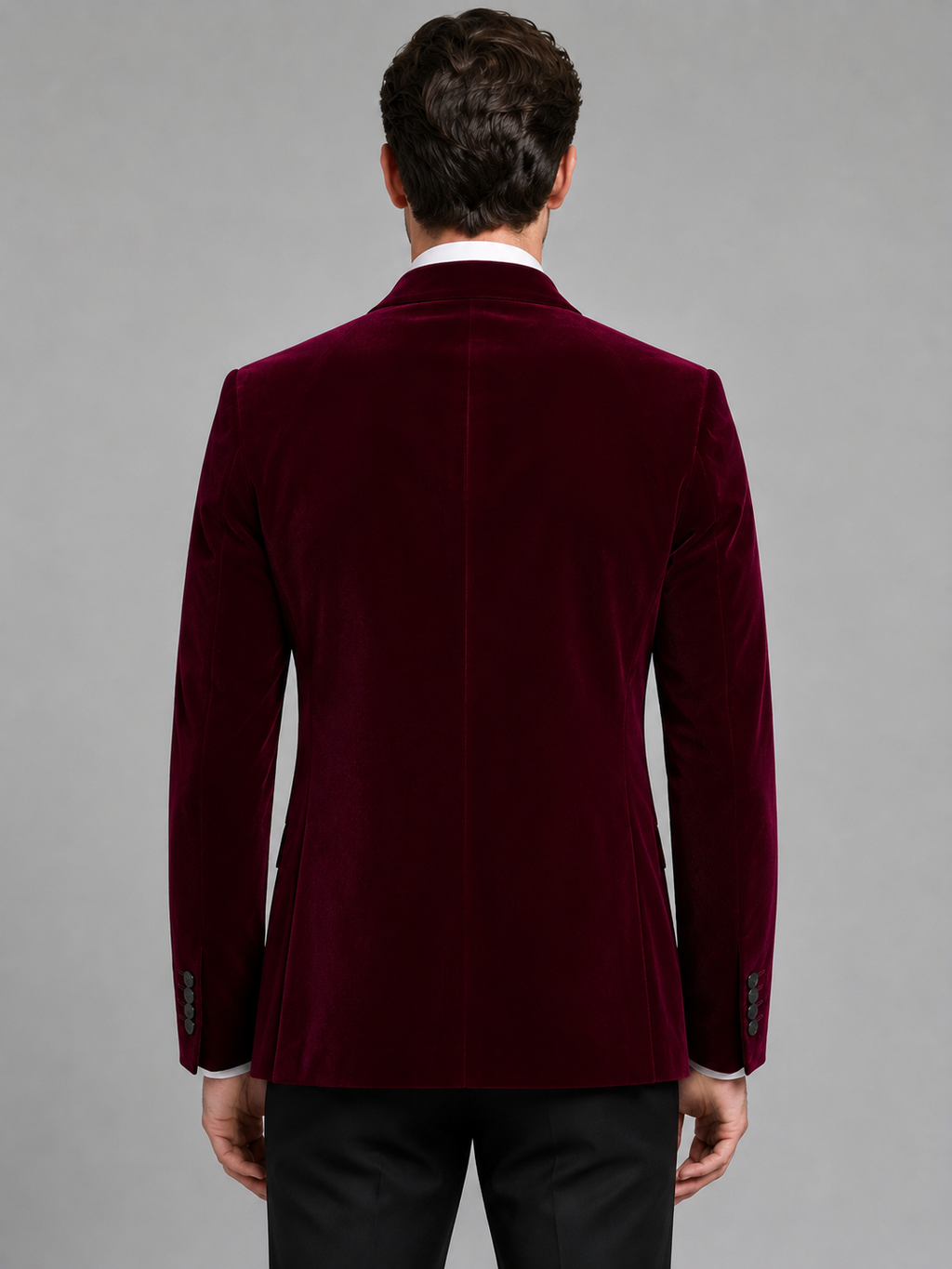 Men’s Velvet Tuxedo Blazer – Peak Lapel Formal Dinner Jacket