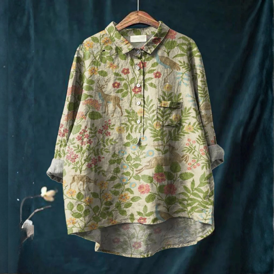 Women's Elegant Flowing Shirt – Season Favourite in Multicolour