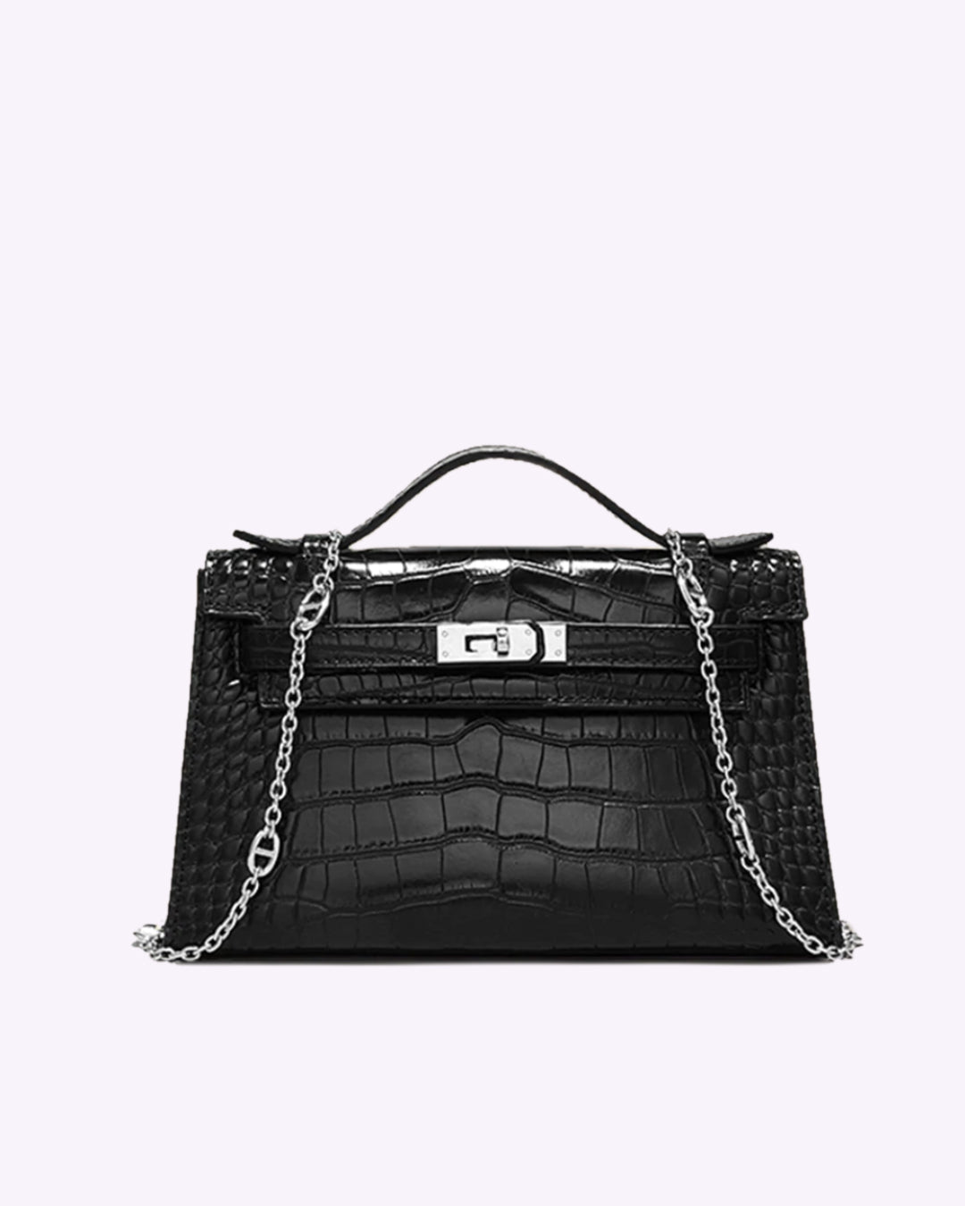 Shoulder Printed Bag – Chic Silver-Tone Design
