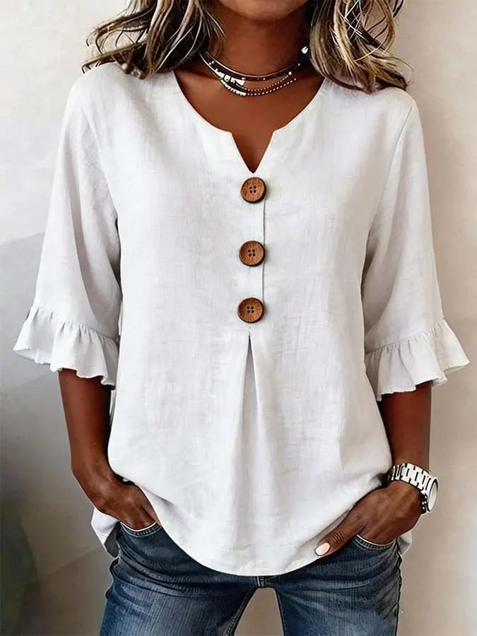 Women's Printed Flowing Blouse – Lightweight Spring Design