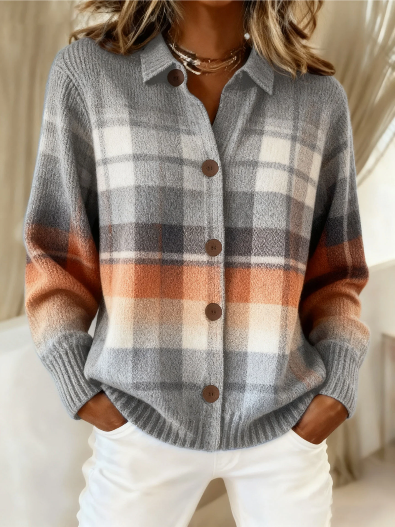 Women's Denim Knitted Cardigan – Warm Flexible Design