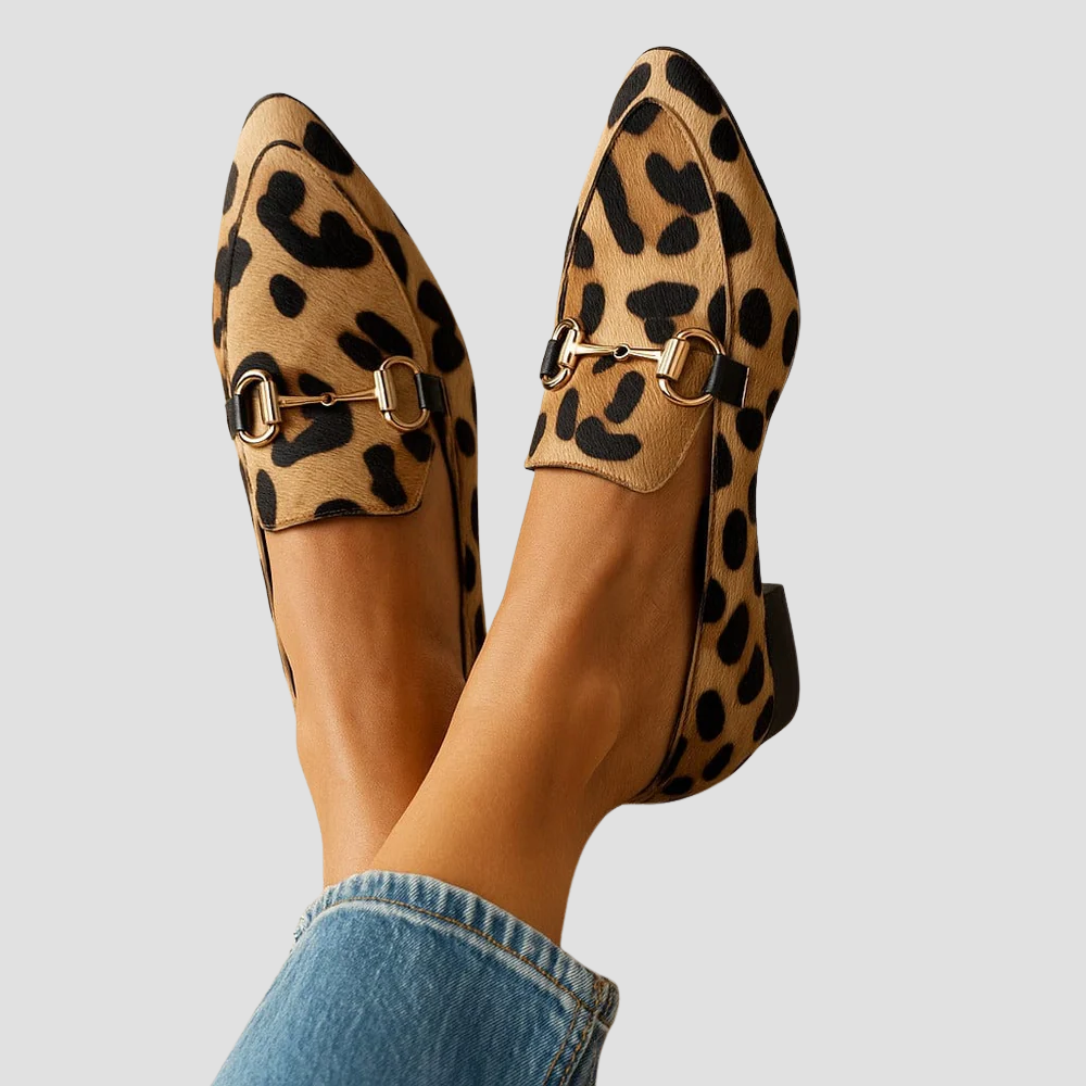 Women's Printed Elegant Loafers – Denim Occasion Finish
