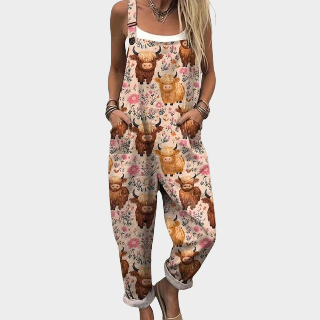 Women's Printed Comfortable Dungarees – Everyday Essential in Multicolour