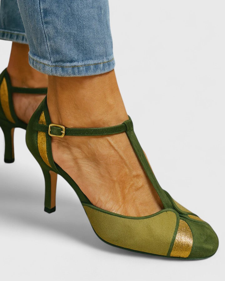 Women's Heeled Supportive Court Shoes – Breathable Non-Slip Finish