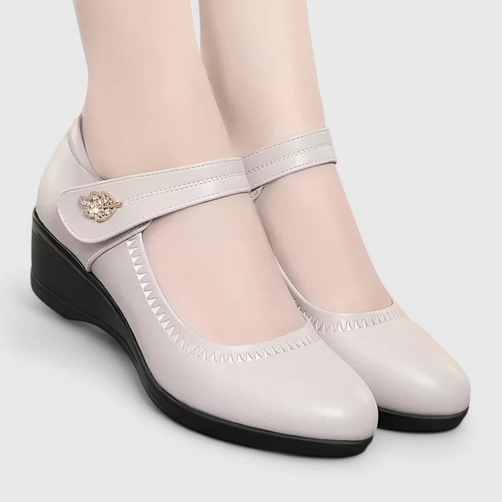 Women's Heeled Wedge Ballet Flats – Flexible Lightweight Finish